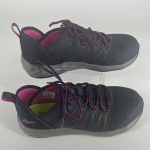 Reebok Astroride Work Shoes WOMENS Navy Blue Purple Lace Up Comp Toe SIZE 7 W